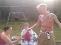 Kritian gets 'shocked' on his belly & bum