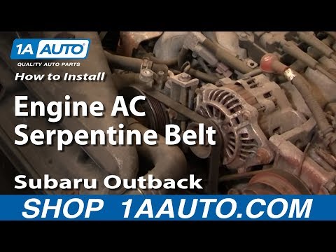 How To Install Replace Engine AC Serpentine Belt Subaru Outback 2.5L 00-04 1AAuto.com