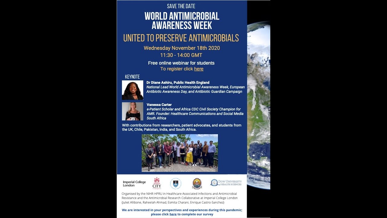 For World Antibiotic Awareness Week 2020, the HPRU hosted a free webinar for students. Keynote speakers were Dr Diane Ashiru from PHE and e-patient Scholar Vanessa Carter. 