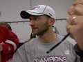 Red Wings locker room celebration in Pittsburgh after Game 6 Red Wings locker room celebration in Pittsburgh after Game 6