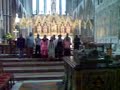 singing at worcester cathedral when visiting the uk 2008. we were just looking around when i asked the dean if the choir could sing an he was only to pleased. he even let them go upon the high alter, do you know it was as if the building had been waiting for them to sing there that day it was sooo beautiful.