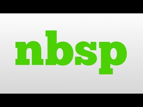 how to define nbsp
