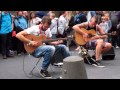 Duo Playing Guitar Music Festival Fringe Edinburgh Scotland Duo Playing Guitar Music Festival Fringe Edinburgh Scotland
