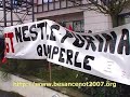 olivier besancenot est all� soutenir les salari�s de nestl� purina, en lutte contre la suppression de la moiti� des emplois � quimperl�. ils sont venus, le 21 mars � roissy-en-france, protester lors du comit� central d'entreprise, contre la politique de nestl� qui licencie, alors la multinationale fait d'�normes b�n�fices.