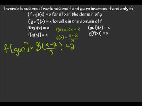 how to prove f and g are inverse functions