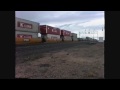 4 UNION PACIFIC TRAINS at TIE SIDING WYOMING 4/30/1993