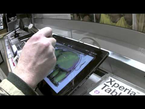 Sony Xperia Tablet art, drawn on location in Carphone Warehouse, Woking :)