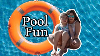 Plays with Disney Cars and Hatchimals Colleggitbles Flower Basket at the pool!