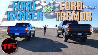 Gas vs Diesel: What's Quicker, Ford's Smallest Or Biggest Pickup Truck? Let's Drag Race To Find Out! by The Fast Lane Truck
