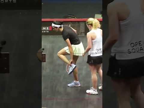 She hit the ball…whilst sitting down! 