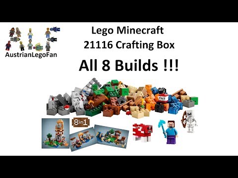 Lego Minecraft 21116 Crafting Box All 8 Builds Compilation