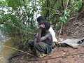 Children Fishing, Djerem River, Mbakaou, Cameroon