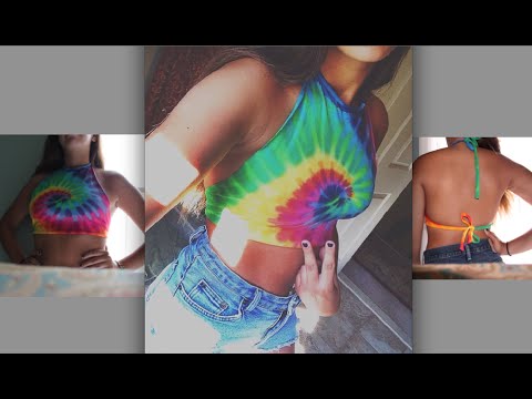 how to tie dye a v-neck shirt