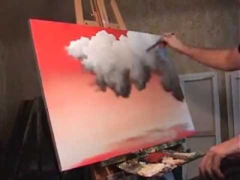 Time Lapse landscape painting Red Sky, Clouds, by Tim Gagnon