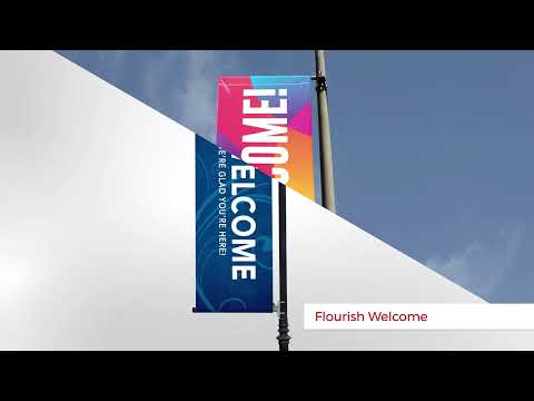 Banners, Welcome, Flourish Welcome, 2' x 5' Video