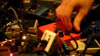 In-session footage - exploring bass tones while Re-amping with FX pedals