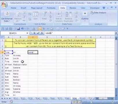 how to fuse cells in excel