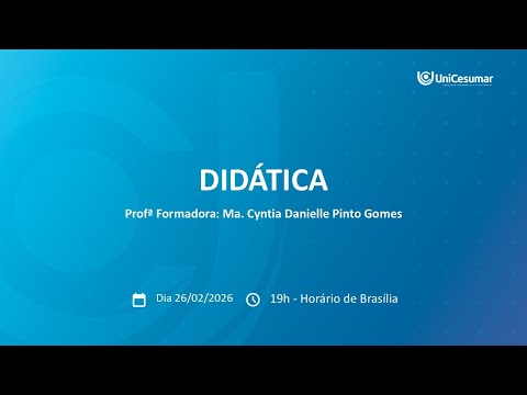1ª AULA AO VIVO: DIDÁTICA