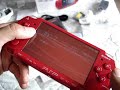 cfw psp slim deep red moster hunter green  old video 