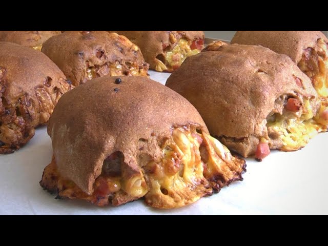 Rollbrote mit Käse und Schinken