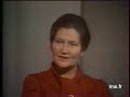 8 decembre 1977 interview de simone veil en plateau sur campagne de lutte contre l'alcool au volant, l'augmentation des prestations familiales, la g�n�ralisa...