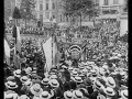 A suffragette procession in Trafalgar Square led by Sylvia Pankhurst results in a riot in Whitehall. Policemen are seen escorting Miss Pankhurst away. Some of the scenes here do not look so very different from the more recent Poll Tax riots (1990) or the May Day riots of 2000. (Robin Baker) You can watch 1000 other complete films and TV programmes from the BFI National Archive free of charge at the new BFI Mediatheque - www.bfi.org.uk