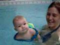 Hailey `s first swim