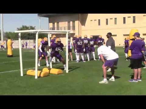 Watch: Ed Orgeron And The D-Line At LSU's Practice