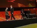 Drew Carey and IBM executive Robert Leblanc play...