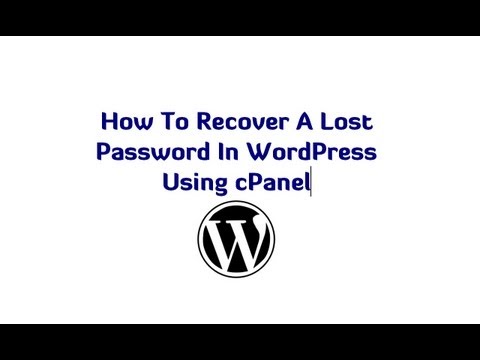 how to recover cpanel username and password