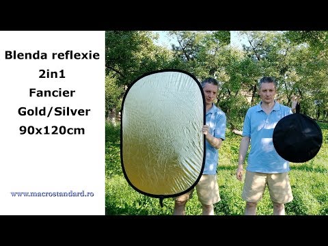 Click aici pentru vizualizare Prezentare Blenda reflexie 2in1 Fancier Gold/Silver, 90x120cm Prezentare Blenda reflexie 2in1 Fancier Gold/Silver, 90x120cm