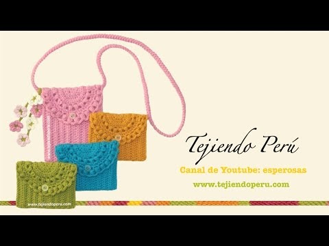 Monedero o bolsito de una pieza tejido a crochet