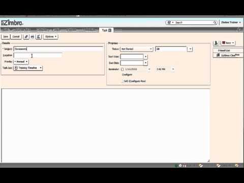 Creating New Task Lists and New Tasks in Zimbra 8