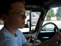 driving to costco in the 58 ford open headers