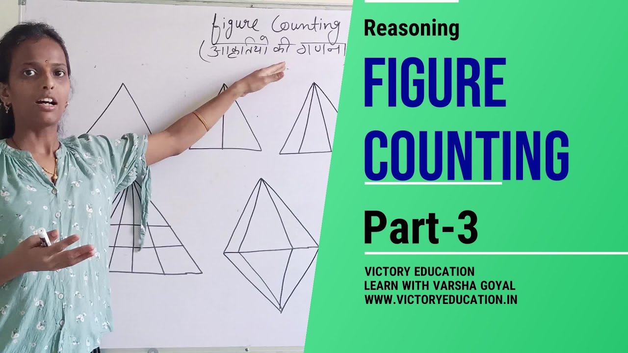 Part 3 Figure Counting Triangle  आकृतियों की गणना Learn Reasoning Questions Victory Education
