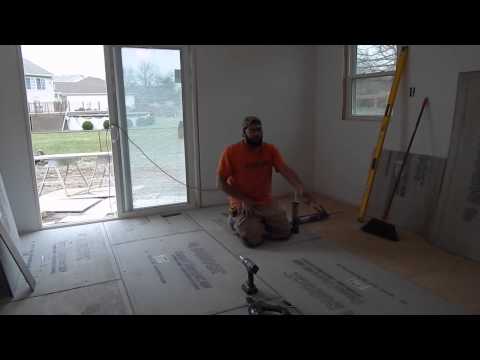 how to fasten cement board to floor