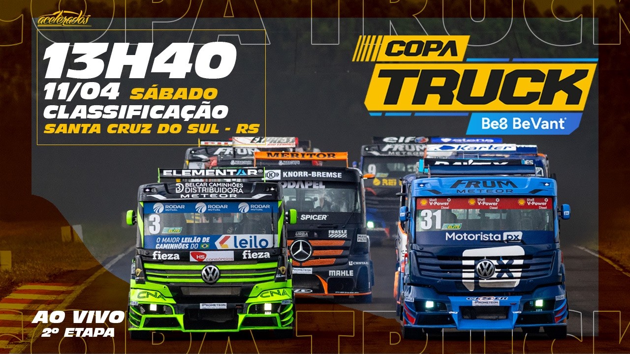 COPA TRUCK AO VIVO E COM IMAGENS - Classificação - SANTA CRUZ DO SUL/RS - Sábado (11/04) - 13h40