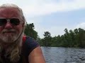Paddling into water lillies