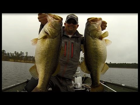 Two Big Bass Caught on the Same Cast! Alabama Rig Double - GoPro Bass Fishing.
