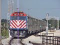 Metra 181 leads an outbound train into Joliet, IL.