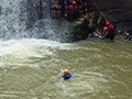 Jumping into water
