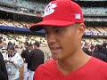 Nestor is surprised to find O's pitcher Jeremy Guthrie at Dodger Stadium