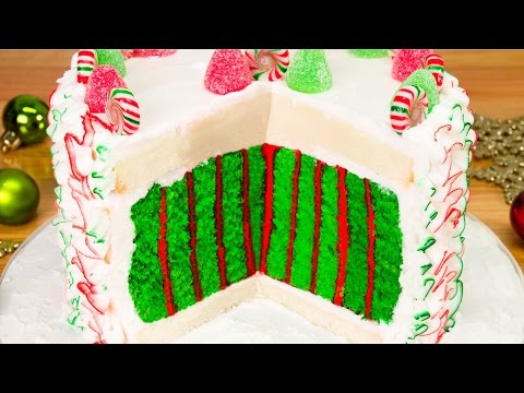 Christmas Cake with a Surprise Inside from Cookies Cupcakes and Cardio