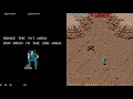 commando arcade game: the player takes control of a soldier named super joe, who starts by being dropped off in a jungle by a helicopter, and has to fight his way out singlehandedly, fending off a massive assault of enemy soldiers. super joe is armed with a sub-machine gun (which has unlimited ammunition) as well as a limited supply of hand grenades. while joe can fire his gun in any of the eight directions that he faces, his grenades can only be thrown vertically towards the top of the screen, irrespective of the direction joe is facing. unlike his smg bullets, grenades can be thrown to clear obstacles, and explosions from well placed grenades can kill several enemies at once. at the end of each level, the screen stops, and the player must fight several soldiers streaming from a gate or fortress. they are ordered out by a cowardly officer, who immediately runs away, although shooting him in the back awards the player bonus points. along the way, one can attempt to free prisoners of war as they are transported across the screen by the enemy. in the nes version, there is a more powerful machine gun upgrade, as well as 