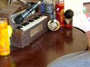 organ, wires, hooks, music