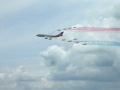 Virgin Atlantic 747 and Red Arrows flyby flypast Biggin Hill airfair airshow 2009