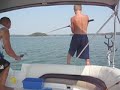 Billy reels in a trolled 21 lb Striped Bass on Lake Lanier!