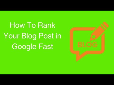 Watch 'Blog SEO: How To Rank Your Blog Post in Google Fast'