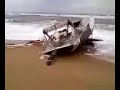 Lady Cecile shipwreck due to tropical storm Fay (bad sound, windy)