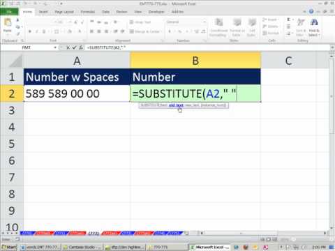 how to eliminate a space in excel